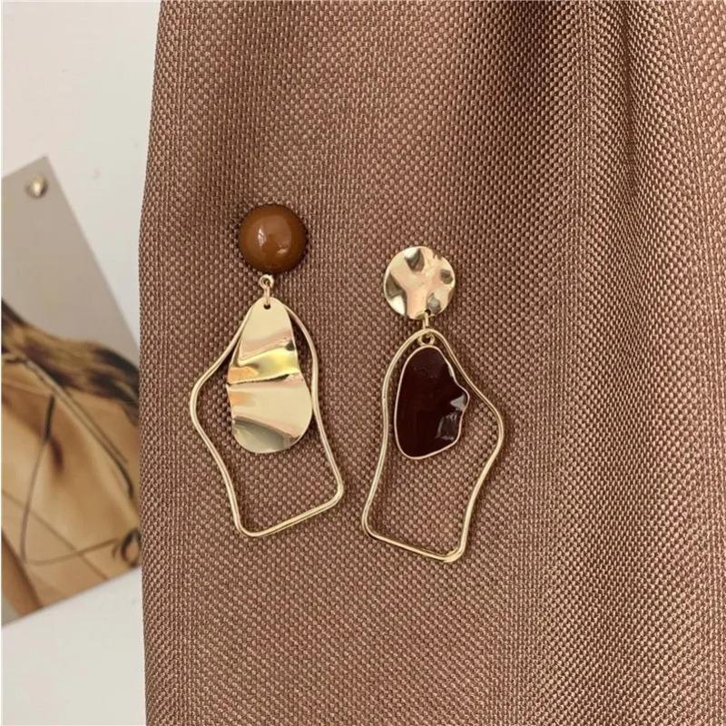 Metal Irregular Drop Women Earrings Geometric Statement Earrings Fashion Jewelry Wedding Accessories Pretty Lady Earring Decor