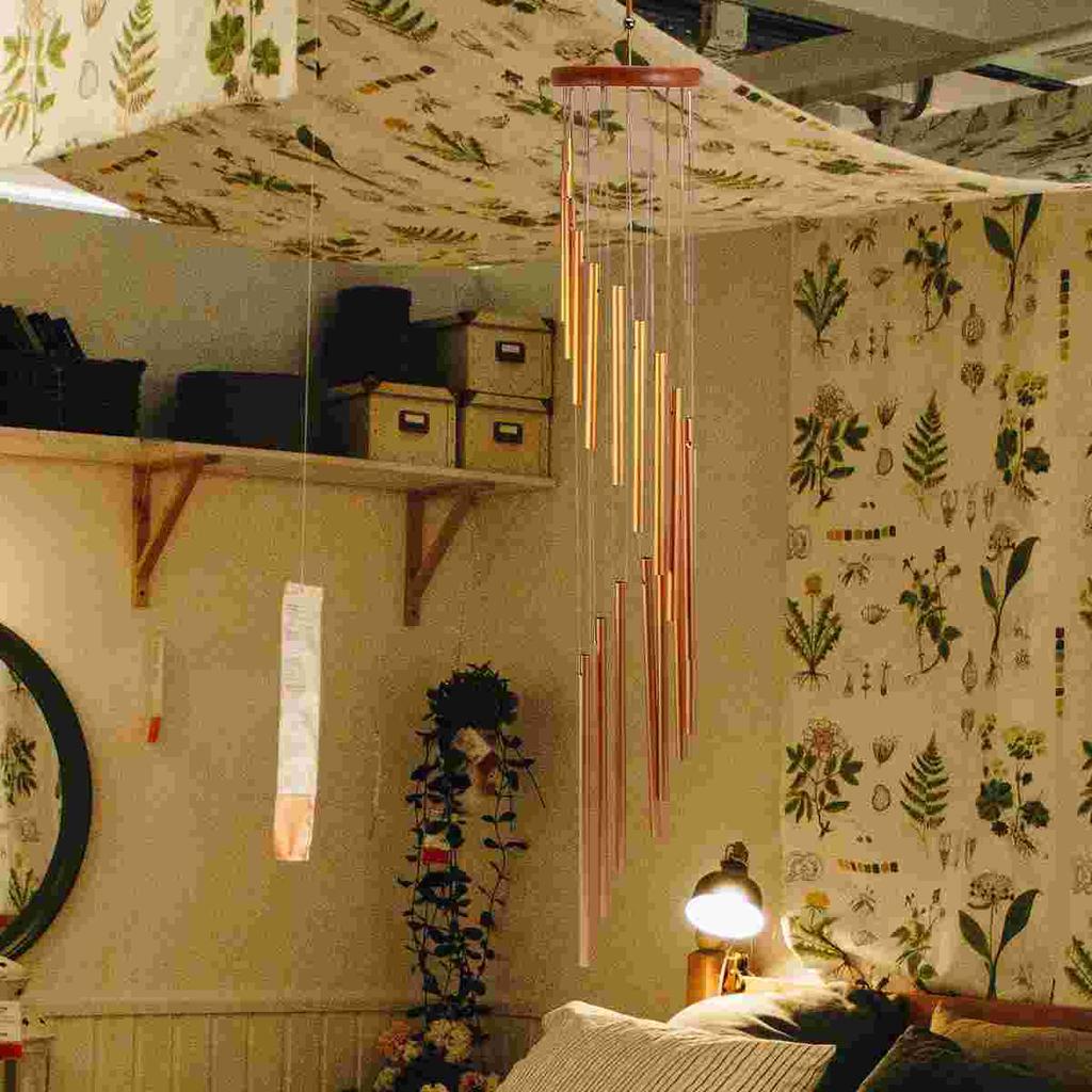 Wind Chime Artistically Beautiful Decor Bell Hanging Pendant Gift Chimes Rotating Wood Alloy Decoration