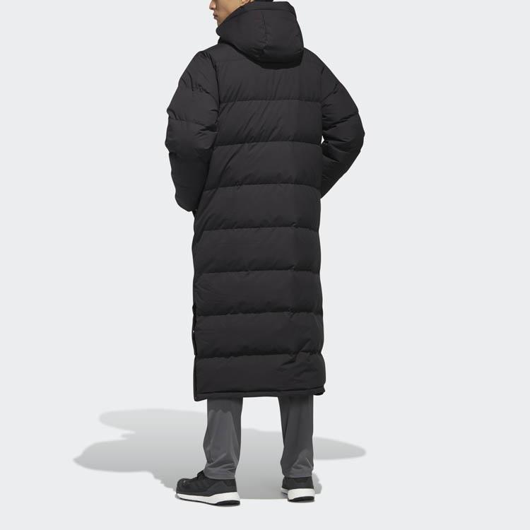 adidas Xplr Dwn Bench Stay Warm Solid Color mid-length hooded down Jacket Black Men's FJ9241