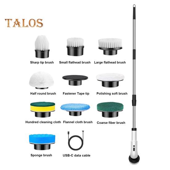 Electric Spin Scrubber Cordless IPX7 Waterproof Cleaning Brush 360 Power Electric Spin Brush Kitchen Type-C Charging Replaceable Brush