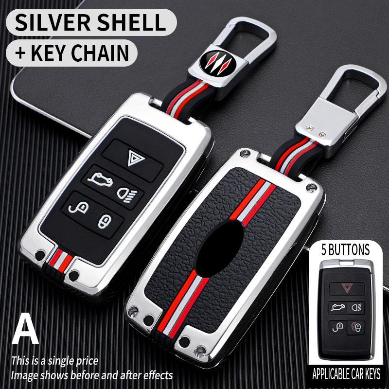 5 Bottons Metal Car Key Cover Case Shell for Land Rover Evoque Discovery 4 Evoque for Jaguar F-Pace F-Type XE XF XJ Freelander