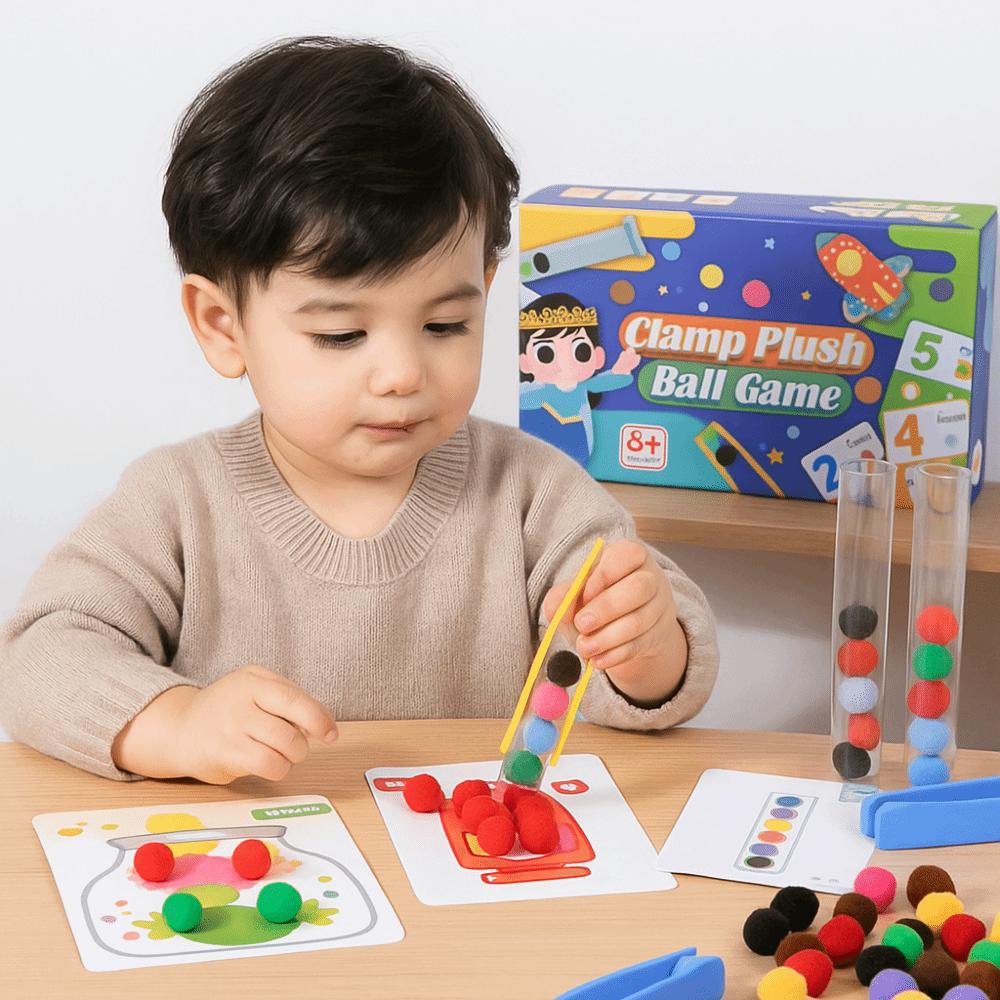 Pattern Clamp Plush Ball Montessori Toys Educational Matching Games  Hand-Eye Coordination