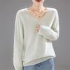 Autumn And Winter New Wool Pulling Knitted V-Neck Loose Sweater Top With Knitted Sweater Bottoming Shirt Casual