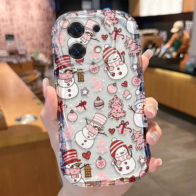 Santa Claus Snowman Christmas Gifts Phone Case for Redmi Note 13 12 11 ProPlus 10 9 Pro 14C 13C 12C 11S 10A K70 TPU Liquid Cover