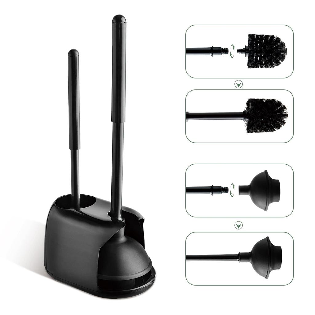 Eyliden Toilet Clog and Plunger for Western and Japanese Style Includes Storage 2-in-1 Brush, Remover, Toilets, Case, Space-Saving, Floor-Standing