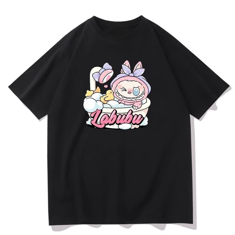 

Футболка Labubu повседневная с коротким рукавом и круглым вырезом, унисекс, повседневный модный тренд 4XL