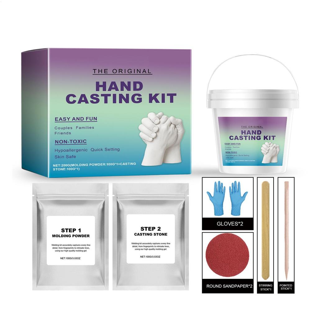 DIY 3D Hands Mold Couples Hands Casting Kit Souvenir Sculpture Hand Casting Kit Couples With Gloves Handmade Craft Set