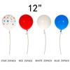 Fidgetkit 12-Inch Star Printing Latex Balloon(100 Pieces), Red, Blue, White, and Star Balloons for