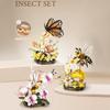 Insect Flower Building Blocks Set,Colorful Construction Building Bricks Toy with a Science Popularization Card,Creative Home Decoration (Honeybee)