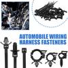 45pcs Automotive Fastener And Cable Tie Set Push Mount Cable Zip Tie With Car Wire Routing Clips Self Locking Fastening Cables