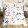 Funda Nórdica de Dinosaurios para Niños Juego de Ropa de Cama con Temática de Animales Microfibra Dibujos Animados Funda de Edredón Individual King Para Niños Niñas Adolescentes Decoración de Dormitorio