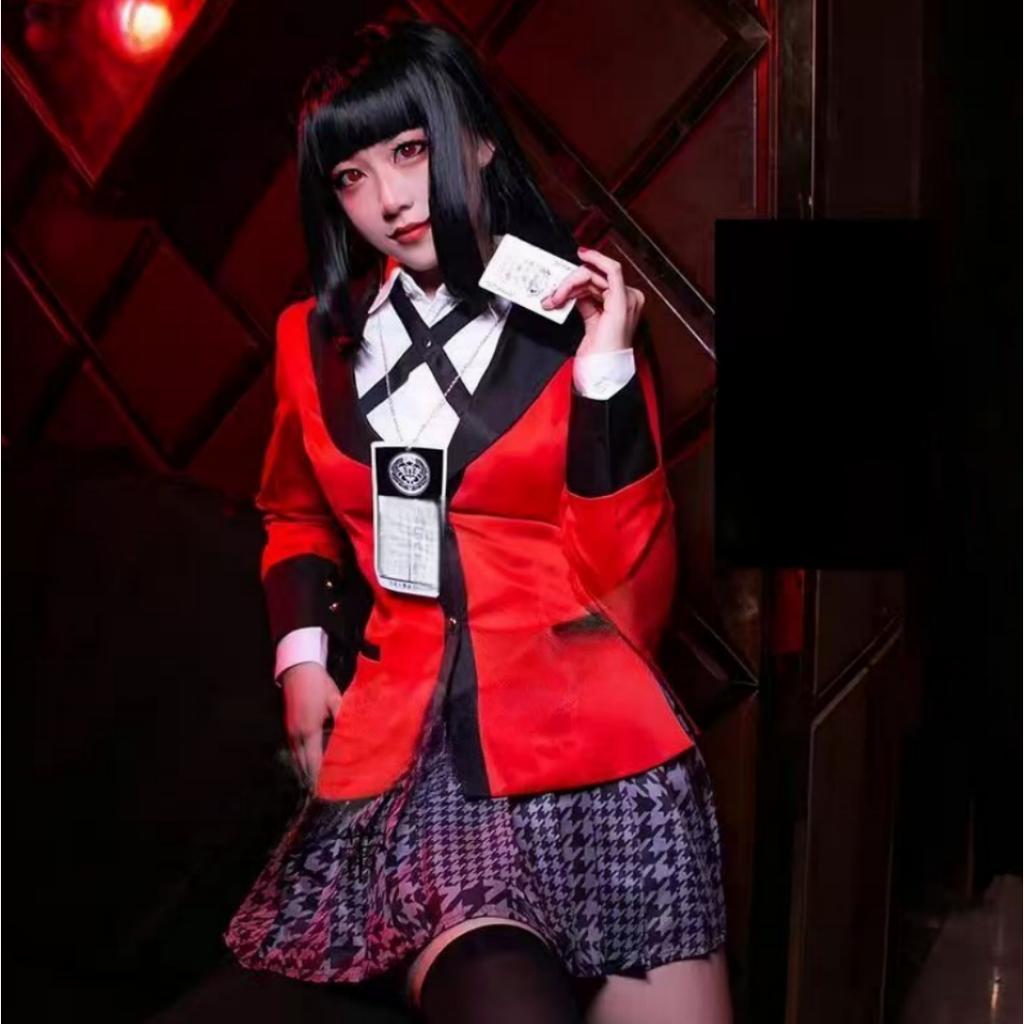 Anime Kakegurui Yomotsuki Runa Cosplay Kostüm Jas JK Schule Uniformen Jas Hoodie Halloween Karneval Kleidung
