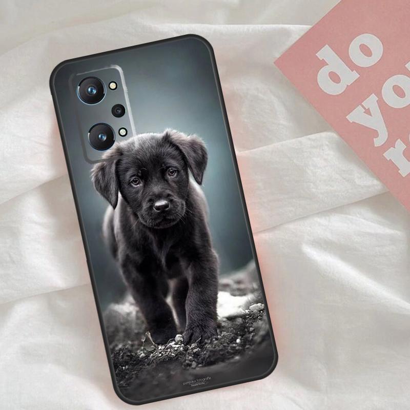 Black Labrador Dog Case For Realme C53 C55 C33 C63 C61 C51 C65 C67 C71 C75 11 12 13 14 Pro Plus GT6 GT7 15 Pro