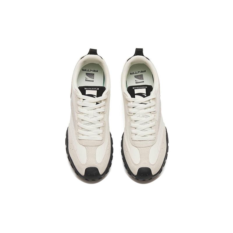Anta Cushioning Anti-Slip And Wear-Resistant Low-Top Life And Leisure Men's White Black Sneakers 112238857S-3
