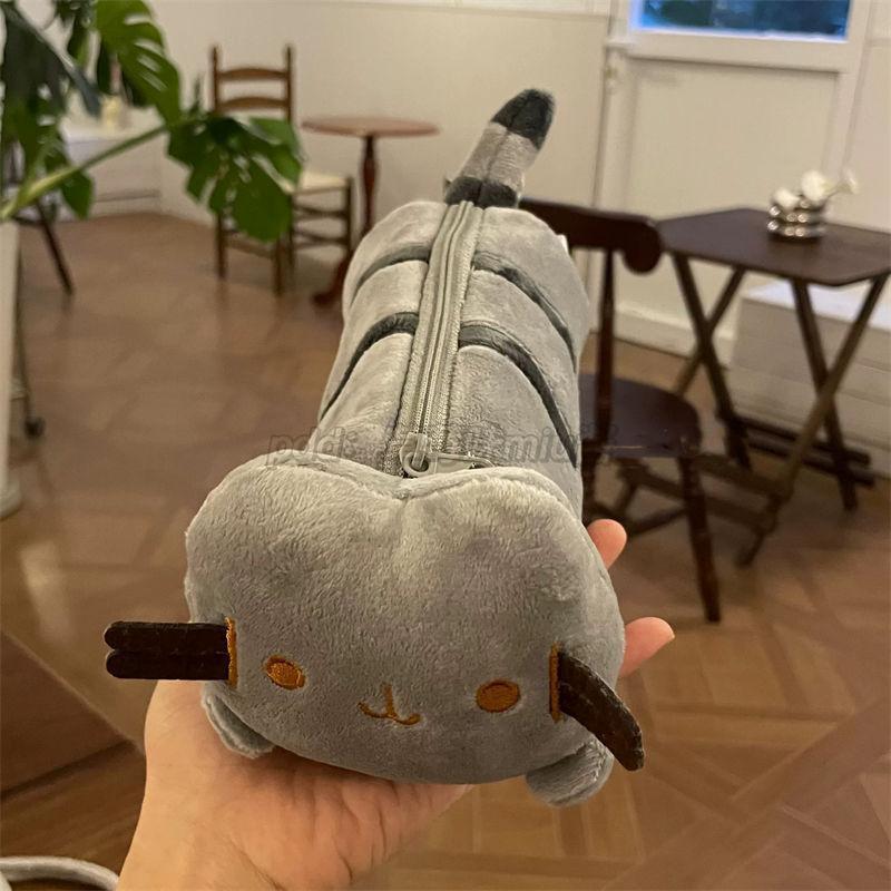 Cute Kitten Nap Pen Bag, Cute Cartoon Large Capacity Backpack, Student Stationery Box, Plush Stationery Storage Bag