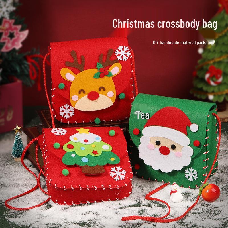 Handmade DIY Felt Christmas Gift Bag for Candy & Apples