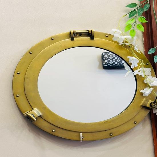 Nautical Aluminium Porthole Mirror Ship Wall Décor for Bathroom, Bedroom Home Decor Housewarming Unique Gift