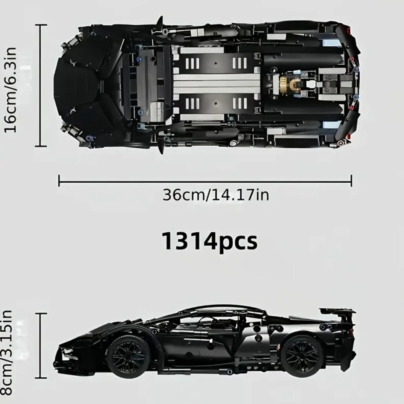 

Super Sports Car Building Blocks Sets, 1314 Pieces Technology Sports Car Building Blocks Car Model for Adult With Gift box