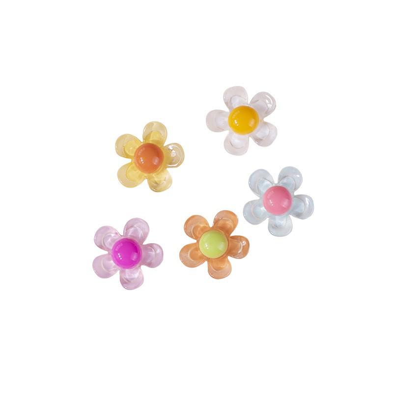 Estojo de Celular Brilhante com Flor de Resina de Cinco Pétalas e Acessórios de Cabelo DIY para Crianças