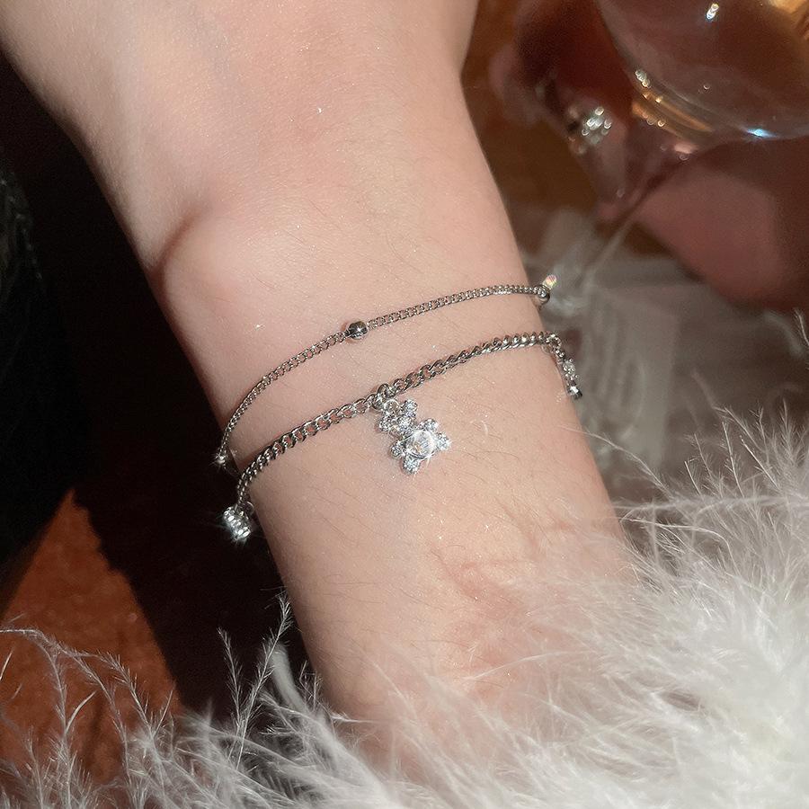 18K Gold Plated Zircon Cat Flower Bracelet: Cute, Exquisite, Versatile, and Luxurious Jewelry for Women