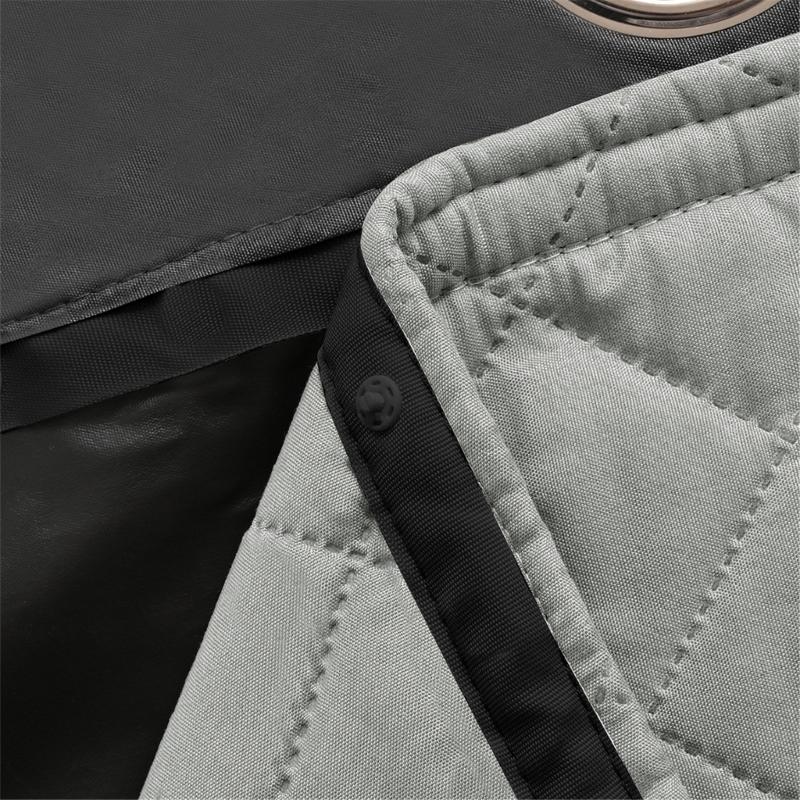 Winter Proof Thermal Curtain with Detachable Quilted Liner Noise Reducing Quick Grommets Mounting Indoor Insulation