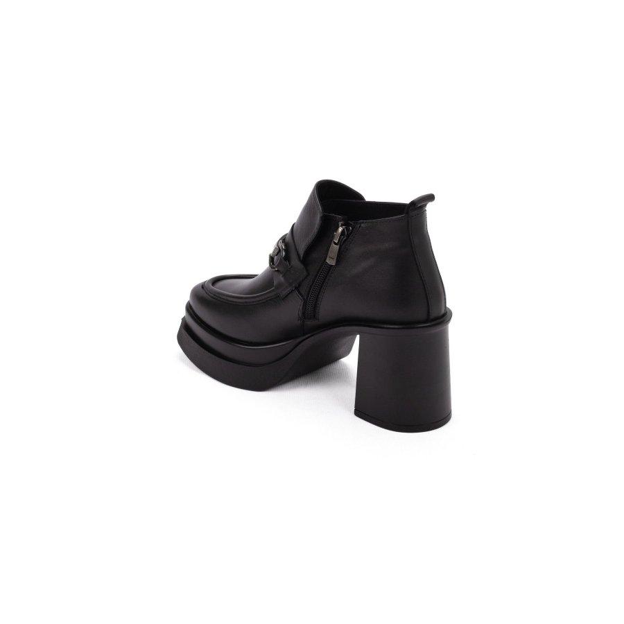 Bottes courtes en cuir véritable à talon plateforme de 8,5 cm pour femmes