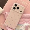 Simple Colored Polka Dots Candy Color Soft Heart Relief Side Phone Case For iPhone 17 16 15 14 13 12 11 Pro Max Shockproof Cover