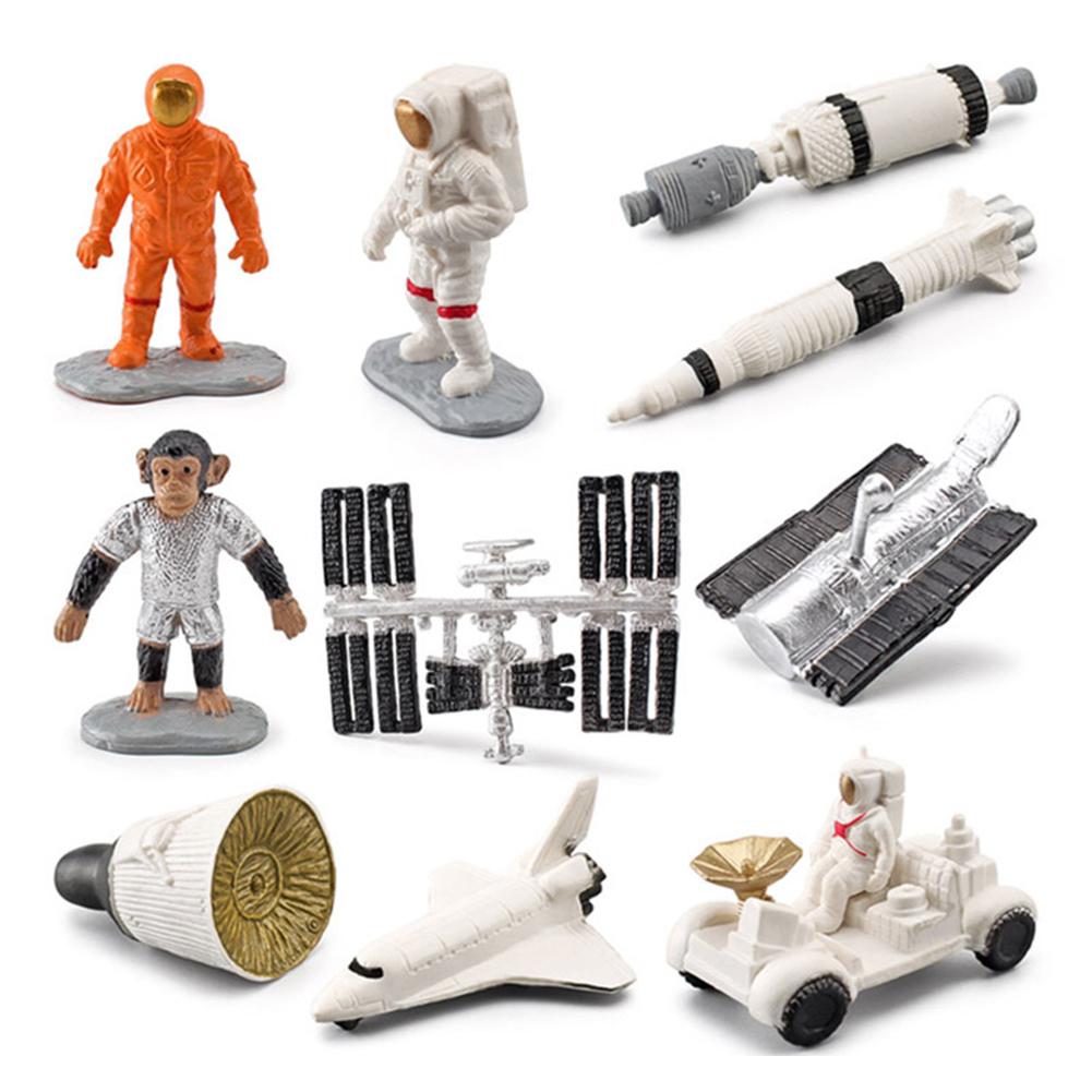 10pcs Simulation Space Scene Ornaments Astronaut Apollo Satellite Rocket Telescope Space Capsule Model Toys For Gifts As shown #1