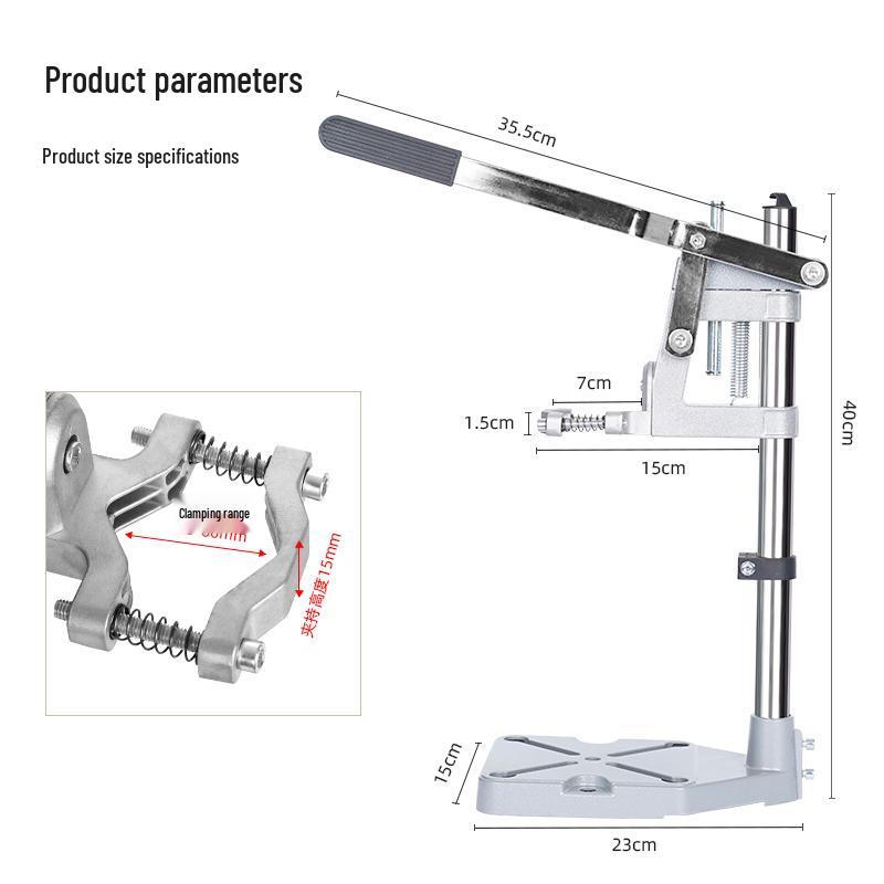 Universal Rotating Electric Drill Stand & Mini Workbench for Punching, Grinding, and Drilling