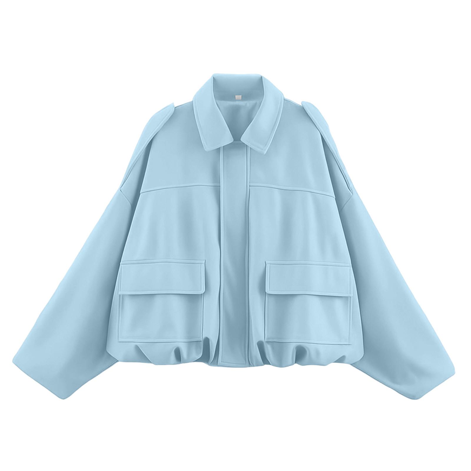 

Женская однотонная модная куртка с длинным рукавом на молнии, повседневный топ S