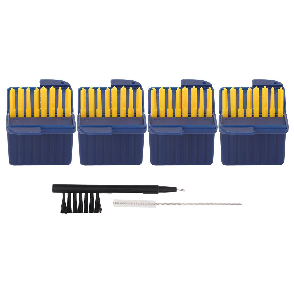 4 Packs 34pcs Wax Guard Filters Cleaning Tool Hearing Aid Wax Guard Filters for Starkey Clear Hearing Amplifier Brush Set