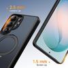 Magnetic Stand Phone Case Suitable for Samsung S26Ultra Protective Cover with Matte Skin Feel and Semi-transparent S25Fe4