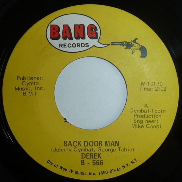

7-дюймовая пластинка DEREK - Back Door Man / Sell Your Soul W10170 Bang Records US Рок Б/У