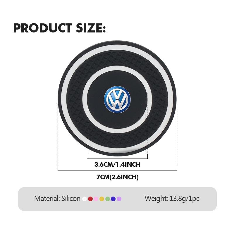 2PCS Car Coaster Water Cup Bottle Holder Anti-slip Pad Mat For Volkswagen VW Scirocco Jetta Beetle Golf 4 5 6 Passat Polo B5KD2