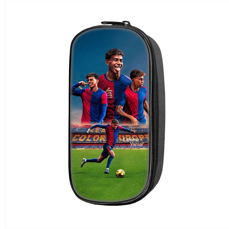 L-Lamin Yamal Pattern Pencil Case Makeup Bag Football Star Pen Bag Student Big Capacity School Supplies Zipper Pencil Pouch