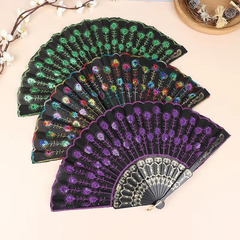 1PC Vibrant Colors Dance Performances Peacock Elegant Temperament Folding Durable Exquisite Gifts Decorated Dance Prop