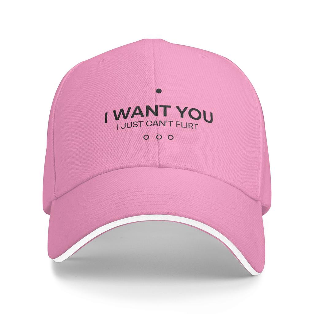I Want You I Just Cant Flirt Baseball Cap  Vintage Hip Hop Hats Summer Men Adult Running Hippie Baseball Caps