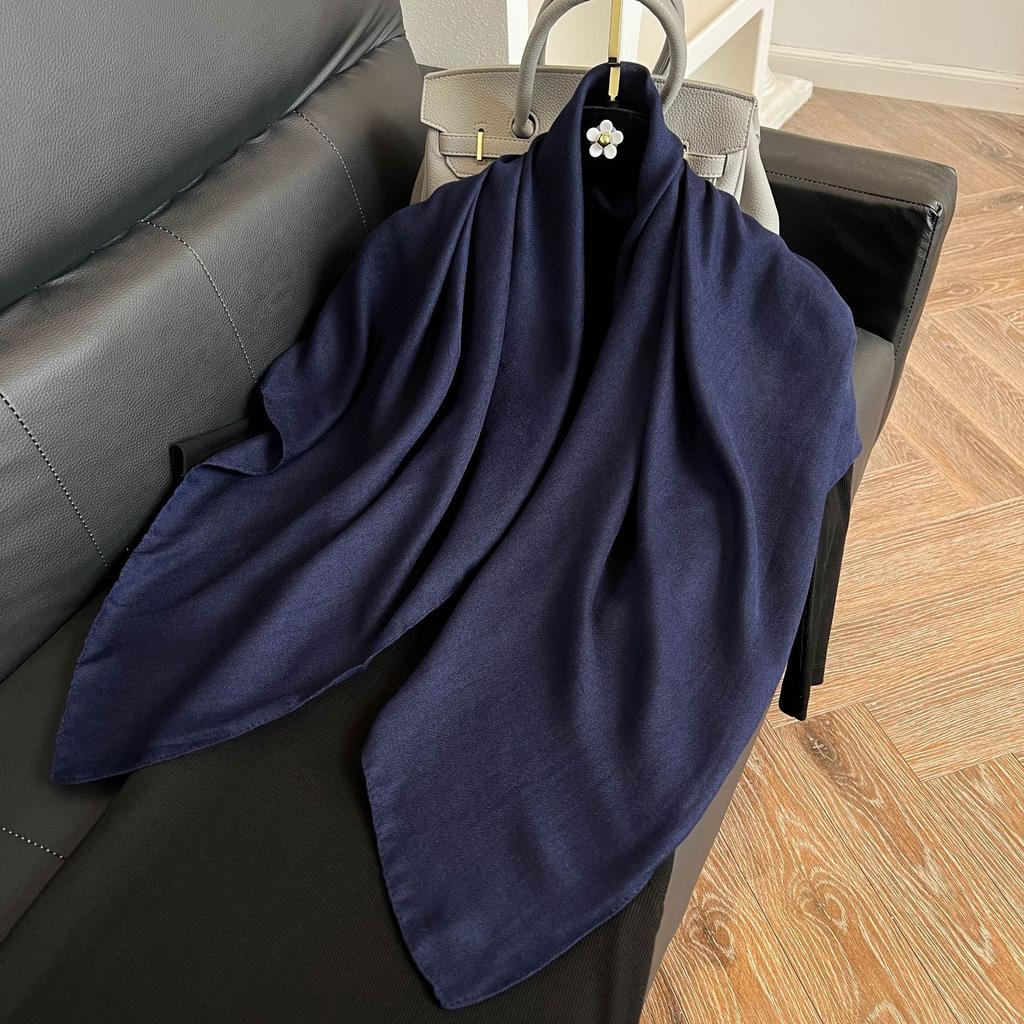 Fashion Twist Silk Scarf Color Block Printed Scarf Twill Silk Large Square Scarf 91x91cm Shawl Sunscreen Travel Headscarf