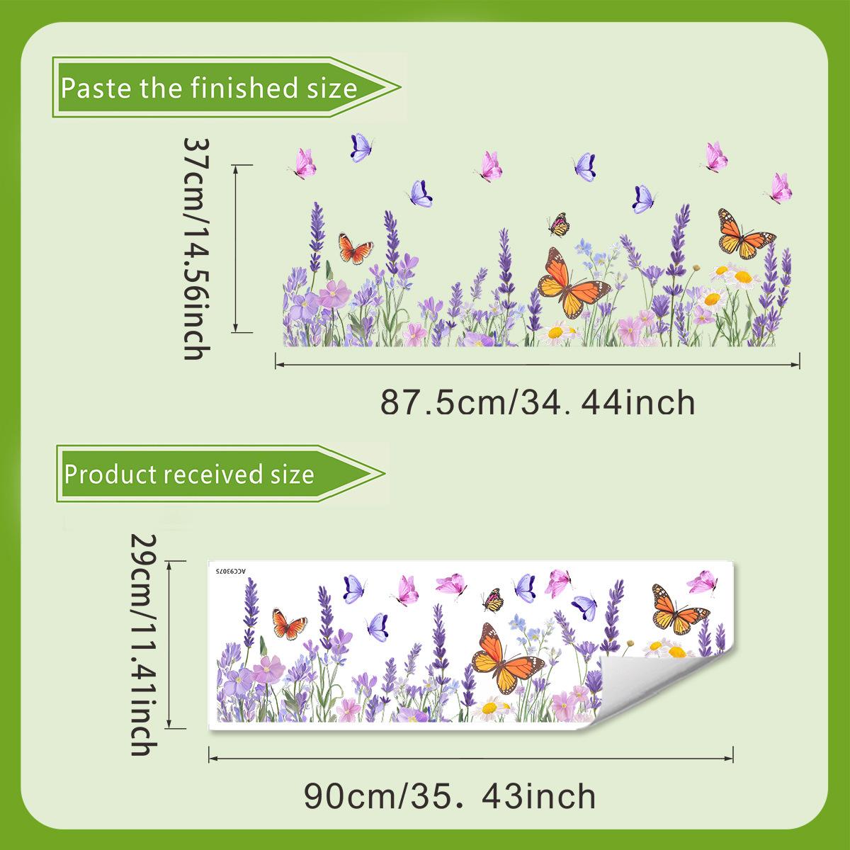 

Lavender Butterfly Window Stickers, Window Glass Decorative Stickers, Self-adhesive Translucent Window and Door Stickers 30*90cm