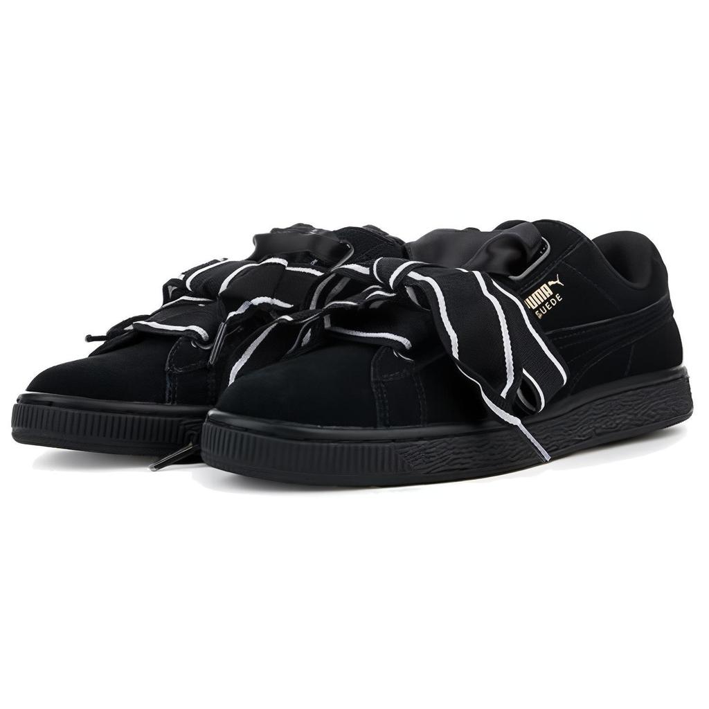 (WMNS) PUMA Suede Heart Satin NEW AUTHENTIC Black Women's 364084-01
