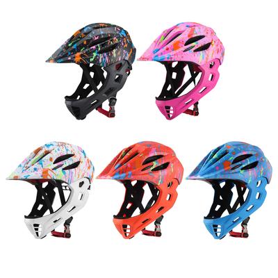 Casques de vélo pour enfants respirants et ajustables, casques de vélo pour tout-petits légers à visage complet avec lumière LED
