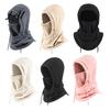 Full Coverage Fleece Neck Shield Winter Balaclava Hat with Drawstring Windproof Thermal Polar Hooded Scarf Gear for Autumn Sports Breathable