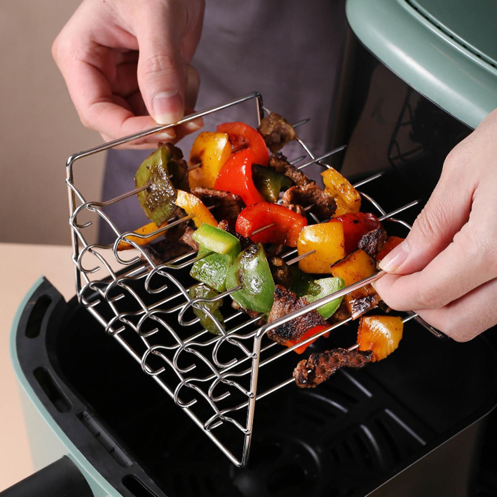 

Air Fryer Rack Accessories Non Versatile Grill Three Tiers for Low Oil Cook Meat