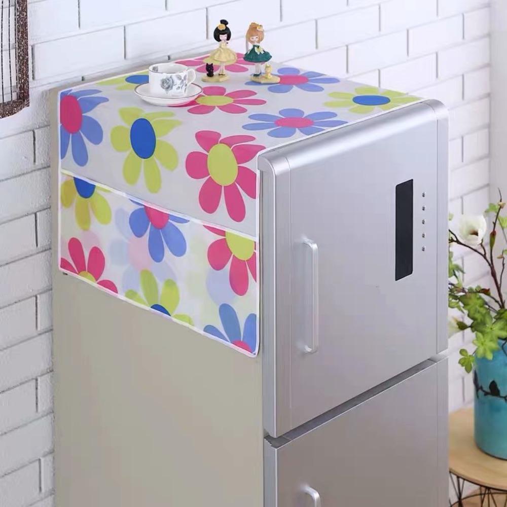 

1Pcs 55x120cm Refrigerator Dust Cover Dustproof with Storage Bag Fridge Protection Cover Cotton Linen Washing Machine Towel