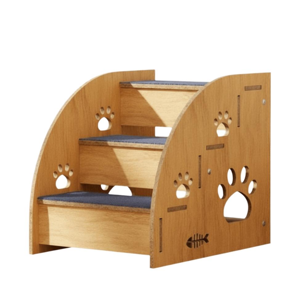 Non-Slip Wooden Dog Stairs Safety Railing Dog Ladder Pet Staircase for High Beds Sofas