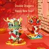 2024 New Year Gift: Auspicious Double Dragons Building Blocks Toy Set