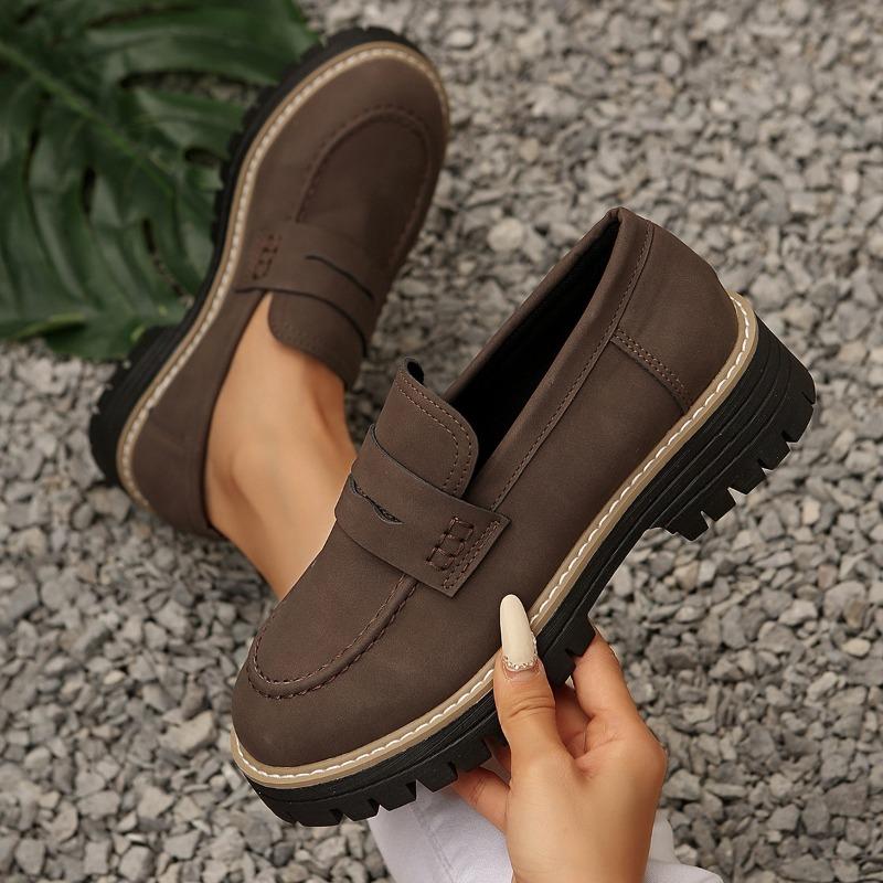 

Новые весенне-осенние повседневные туфли-скрабы большого размера для женщин, на толстой платформе и ретро-одинарные туфли 43