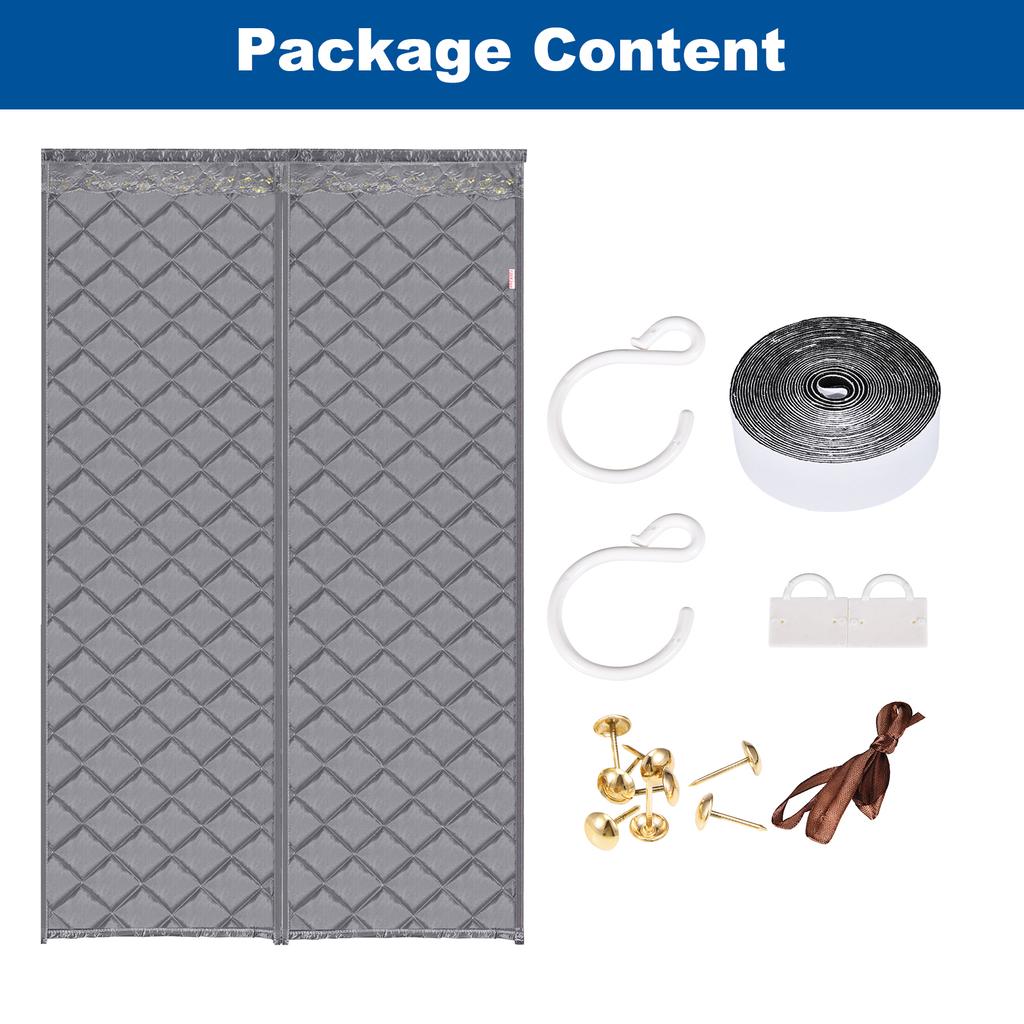 Magnetic Thermal Insulated Door Curtain for Winter Waterproof Door Screen Oxford Cloth Thicken Cotton Door Cover Door Insulation