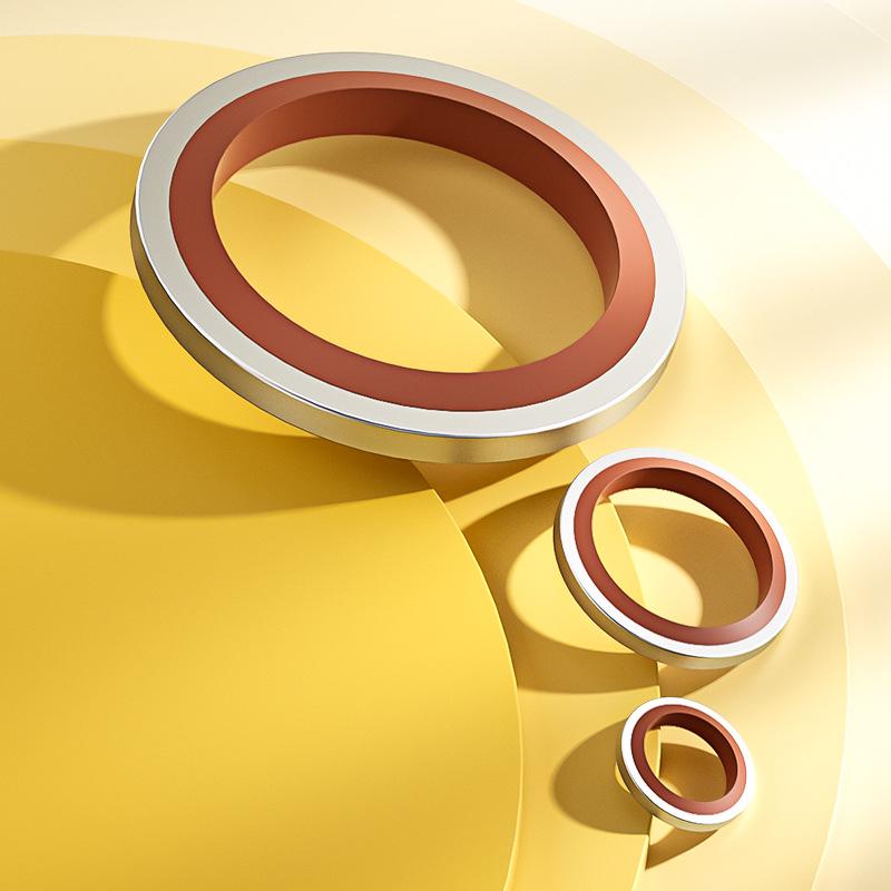 JB982-77 Combined Gasket: 304 Stainless Steel with Fluororubber, Semi-Encapsulated, Heat and Pressure Resistant, 4-60mm. 4mm ID (3 pcs/304 Stainless Steel + Fluororubber)