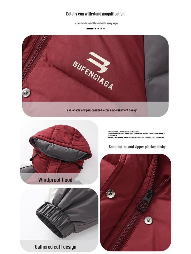 Boys' Winter Thickened Down Cotton Jacket 2025 - Fashionable Middle and Large Children's Warm Coat